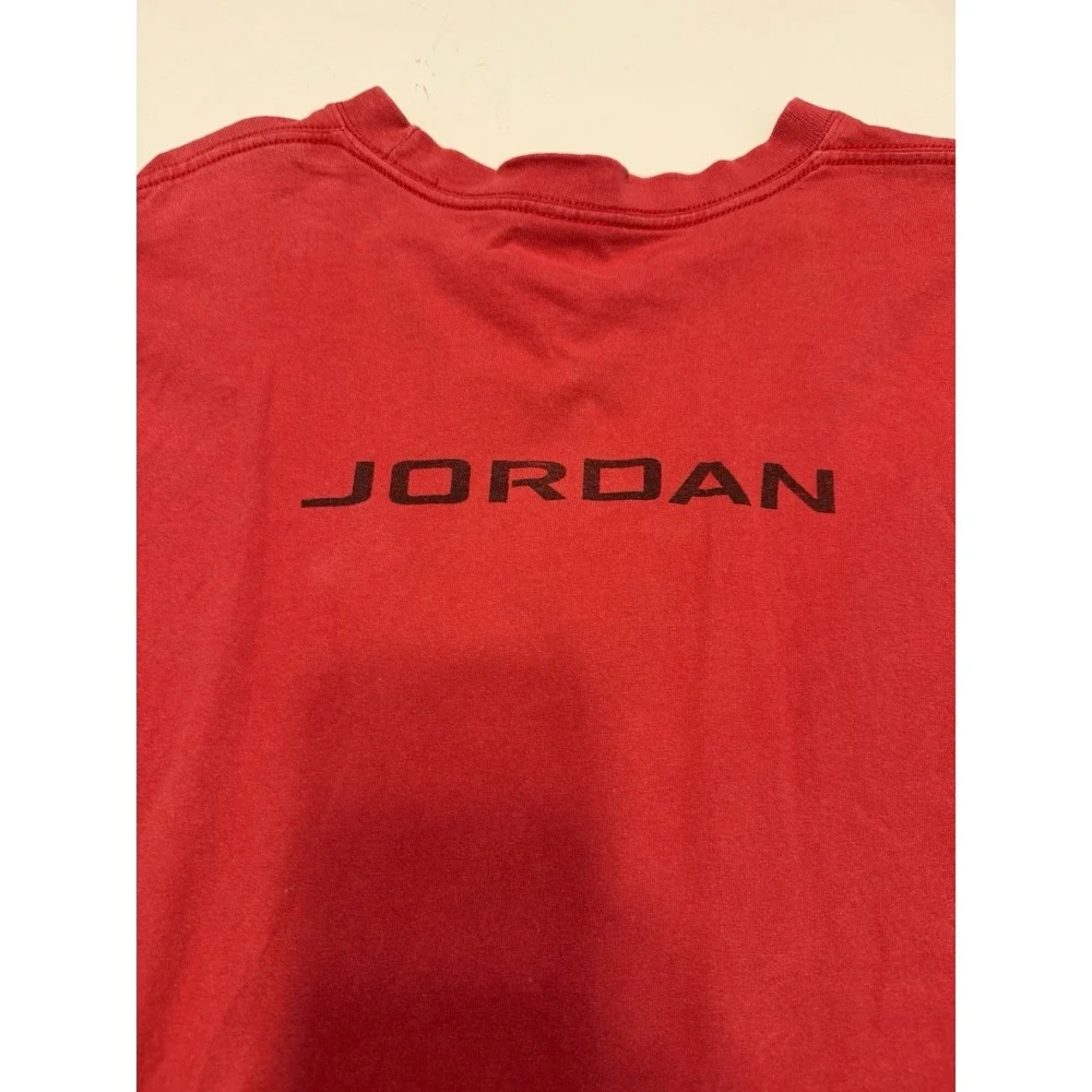 Vintage Y2K Jordan Brand Long Sleeve Shirt XXL Red Oversized Boxy Spell Out 2003